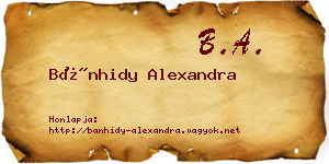 Bánhidy Alexandra névjegykártya